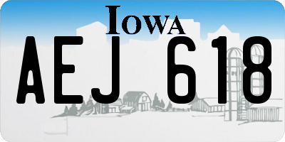 IA license plate AEJ618