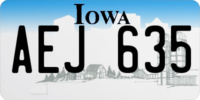 IA license plate AEJ635