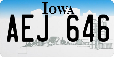 IA license plate AEJ646