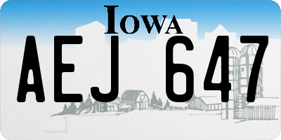 IA license plate AEJ647