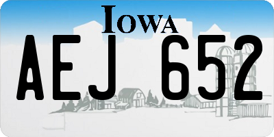 IA license plate AEJ652
