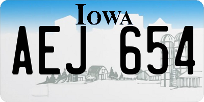 IA license plate AEJ654