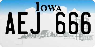IA license plate AEJ666