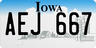 IA license plate AEJ667