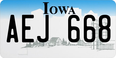 IA license plate AEJ668