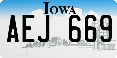 IA license plate AEJ669