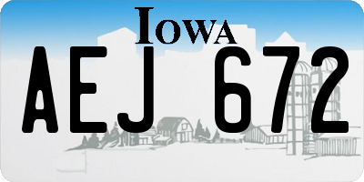 IA license plate AEJ672