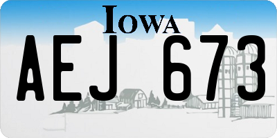 IA license plate AEJ673