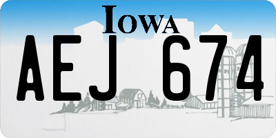 IA license plate AEJ674