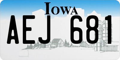 IA license plate AEJ681