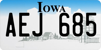 IA license plate AEJ685