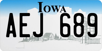 IA license plate AEJ689