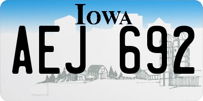 IA license plate AEJ692