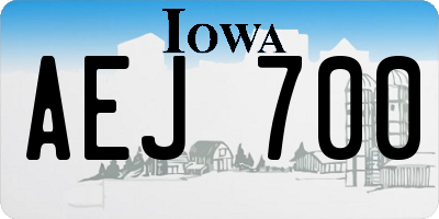 IA license plate AEJ700