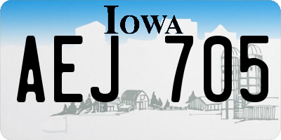 IA license plate AEJ705