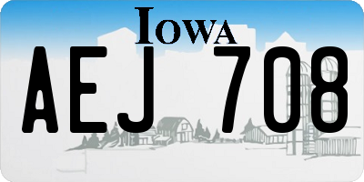 IA license plate AEJ708