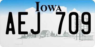IA license plate AEJ709