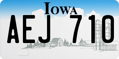 IA license plate AEJ710