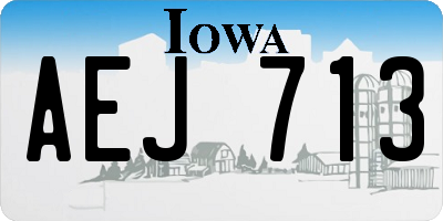 IA license plate AEJ713