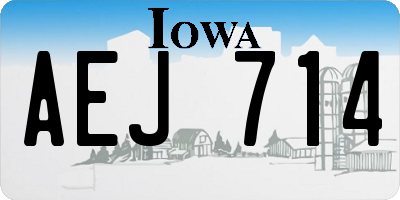 IA license plate AEJ714