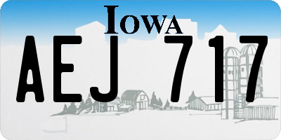 IA license plate AEJ717