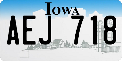IA license plate AEJ718