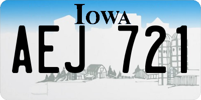 IA license plate AEJ721