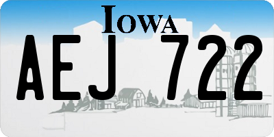 IA license plate AEJ722