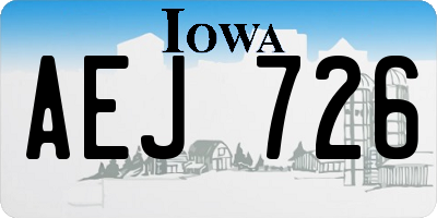 IA license plate AEJ726
