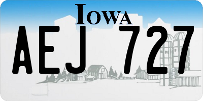 IA license plate AEJ727