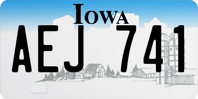 IA license plate AEJ741