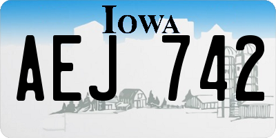 IA license plate AEJ742