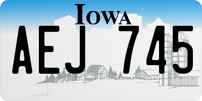 IA license plate AEJ745