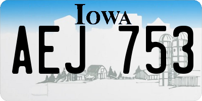 IA license plate AEJ753