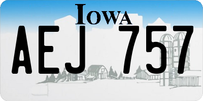 IA license plate AEJ757