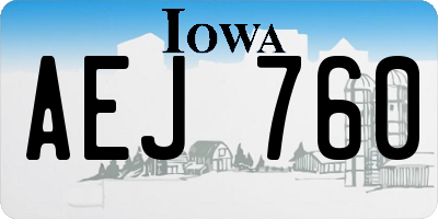 IA license plate AEJ760