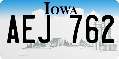 IA license plate AEJ762