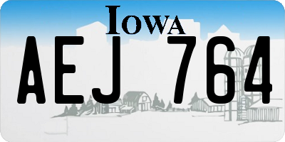 IA license plate AEJ764