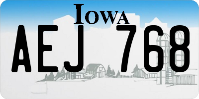 IA license plate AEJ768