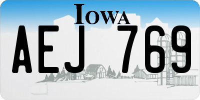 IA license plate AEJ769