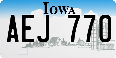 IA license plate AEJ770