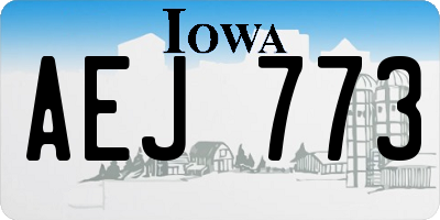 IA license plate AEJ773