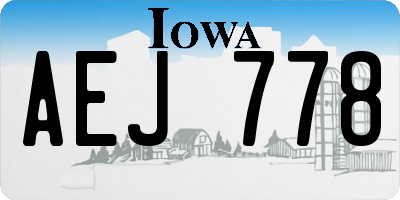 IA license plate AEJ778