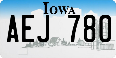 IA license plate AEJ780