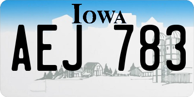 IA license plate AEJ783