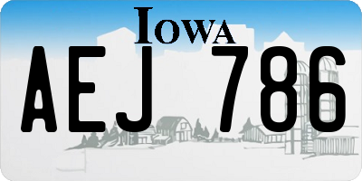 IA license plate AEJ786