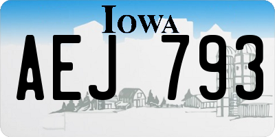 IA license plate AEJ793