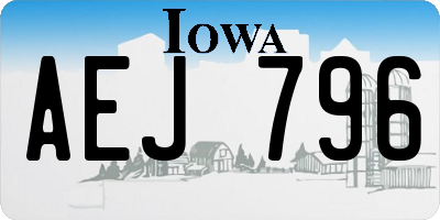 IA license plate AEJ796