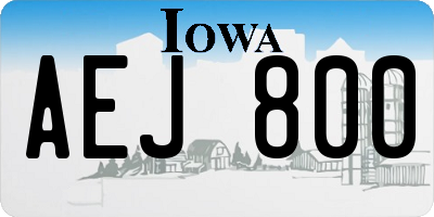 IA license plate AEJ800