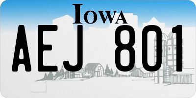 IA license plate AEJ801